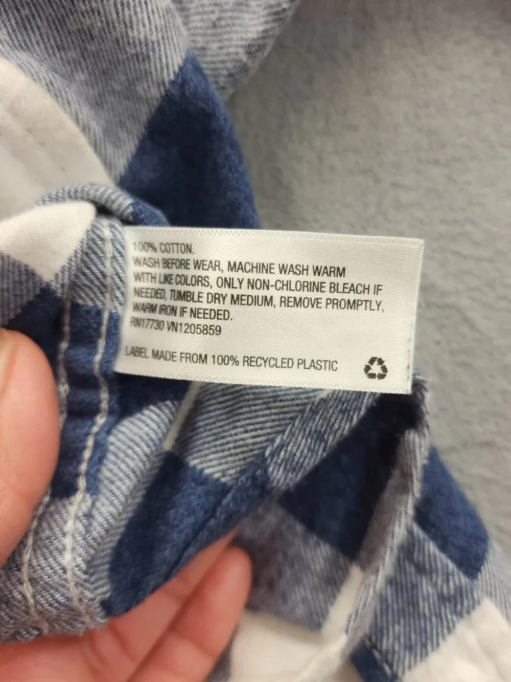 Goodfellow & Co Flannel Shirt Men L Blue White Buffalo Plaid 100% Cotton Standar - Picture 5 of 13